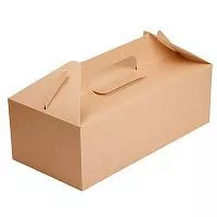 Коробка для рулетов, картон сундук ECO BOX WITH HANDLE крафт (28,8*14,2*9,8см)