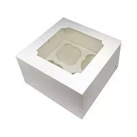 Коробка для 4 капкейков Pro, белая 16,5*16,5*10см