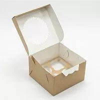 Коробка для 4 капкейков 16x16x10см