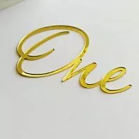 Зеркальный акриловый топпер "One изящный", золото