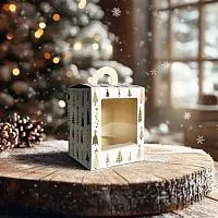 Коробка для 1 капкейка "Елочки", 12,5*9,5*9,5см.