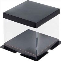 Коробка картон прозрачная 300*300*280 (черная)