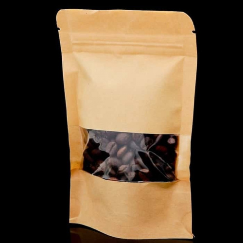 Пакет крафт zip-lock с окном 12*18см Пакет крафт zip-lock с окном 12*18см